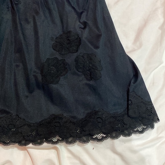 Vintage Black Lacy Slip Skirt - Picture 2 of 2
